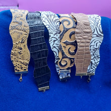 Embossed leather bracelets