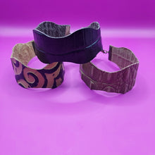 Embossed leather bracelets