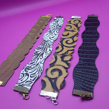 Embossed leather bracelets