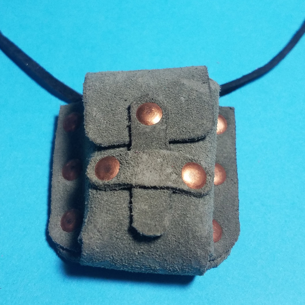 Mini Leather pouch with spell scrolls