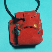 Mini Leather Pouch with Leather feathers