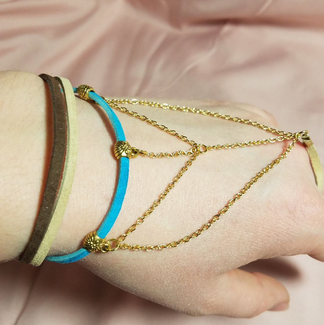 Slave bracelet-leather and chain