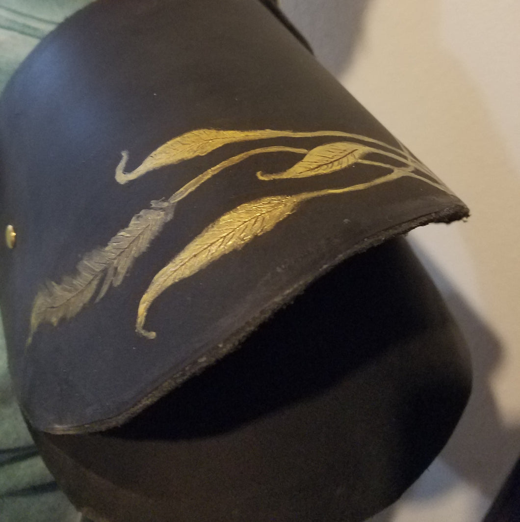 Pauldron- gold painted leaves