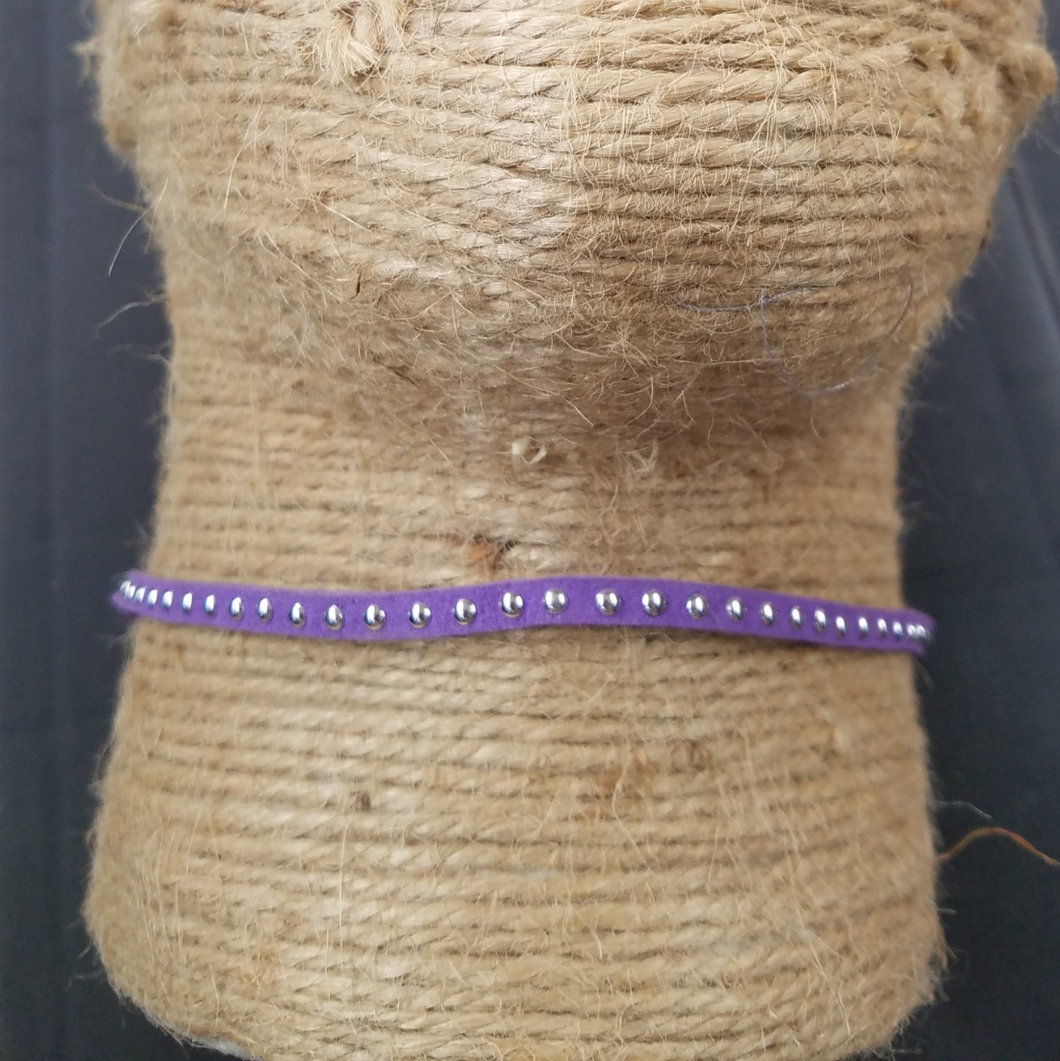 purple studded choker necklace