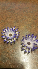 Leather flower earrings